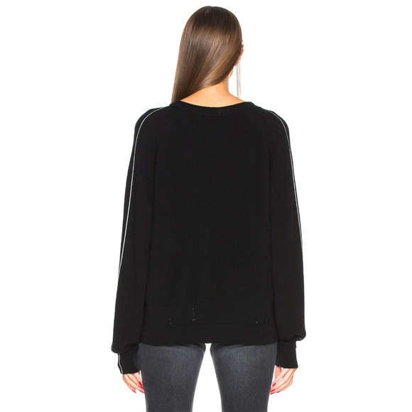 NWT Helmut Lang Distressed V Neck Sweater Black - Picture 3 of 8